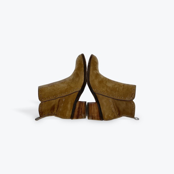 Donald Pliner Leather Ankle Boots Women's Size 7M‎ Block Heel Olive Green - Picture 4 of 7